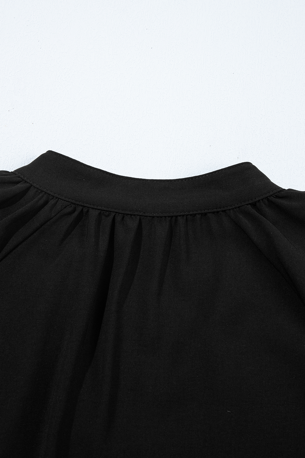 Women's Blouse, Black Blouse, Puff Sleeve, V Neck, Bow Decor, Casual, Elegant, Nightclub Style, Solid Color, Summer Fashion, Feminine Flair, Unique Design, Tops, Blouses & Shirts - Detail View 8