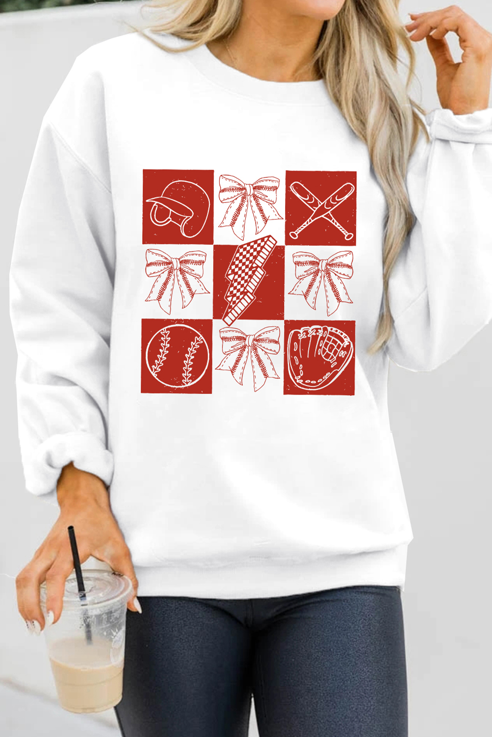 Stylish Cotton Blend Graphic Sweatshirt - Perfect for Game Day - Detail View 6