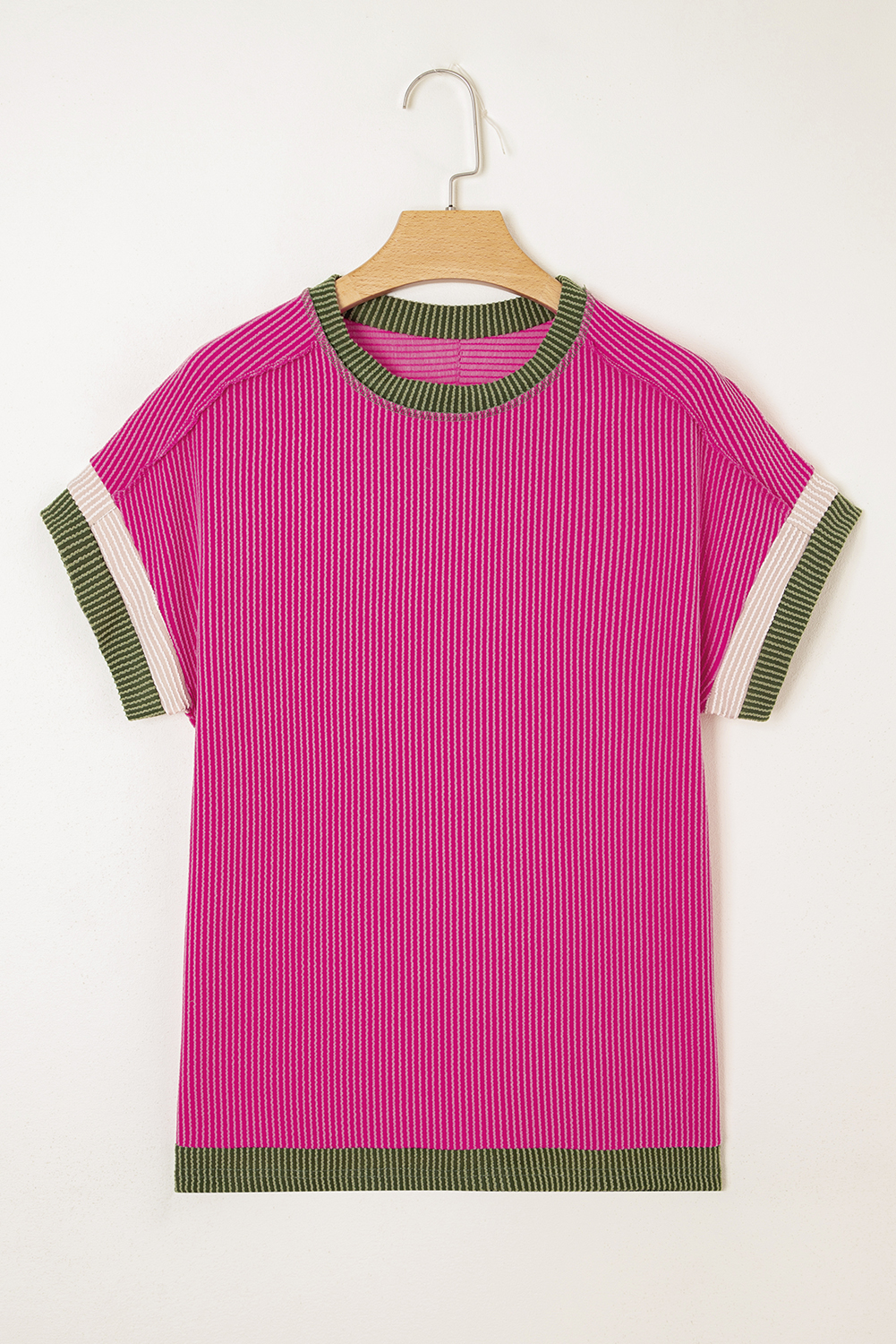 Comfortable Short Sleeve Round Neck T-Shirt - Perfect for Daily Wear and Denim - Detail View 7