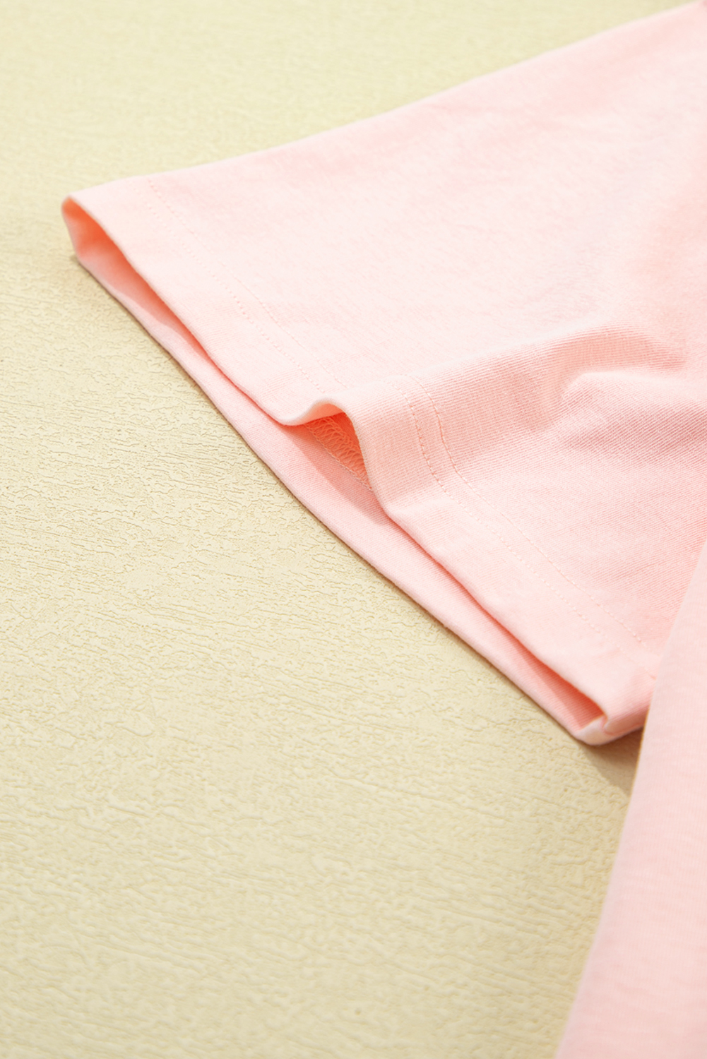 Women's Light Pink Plus Size T-Shirt with Eyelet Lace Star Applique - Detail View 9
