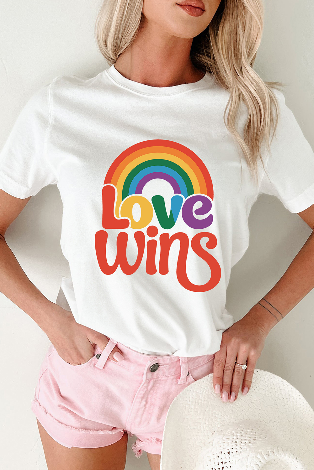 Casual Round Neck T-Shirt for Women - Cuffed Short Sleeves, Vibrant Graphic - Detail View 7