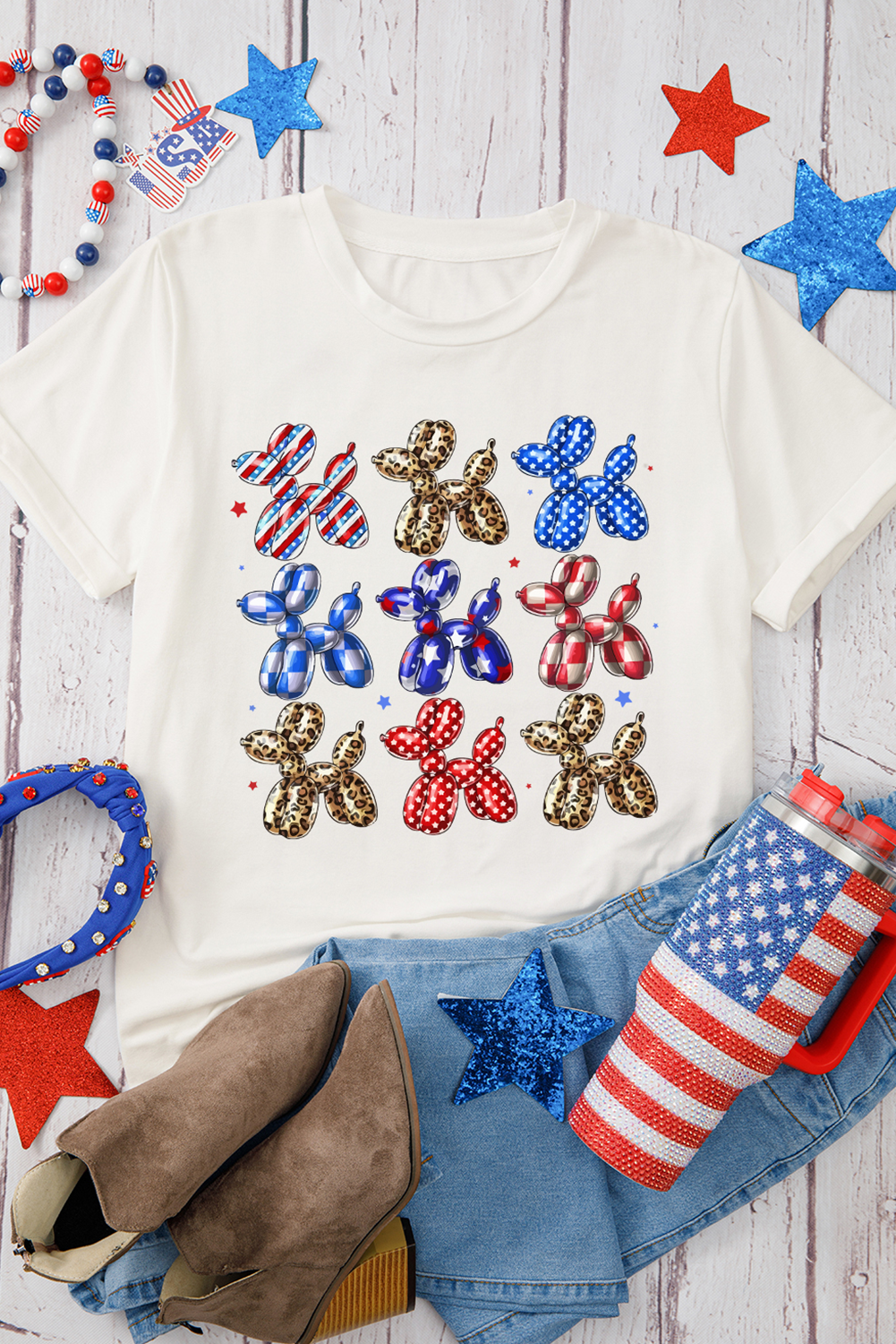Comfortable Short Sleeve Round Neck T-Shirt for Independence Day Celebrations - Detail View 3
