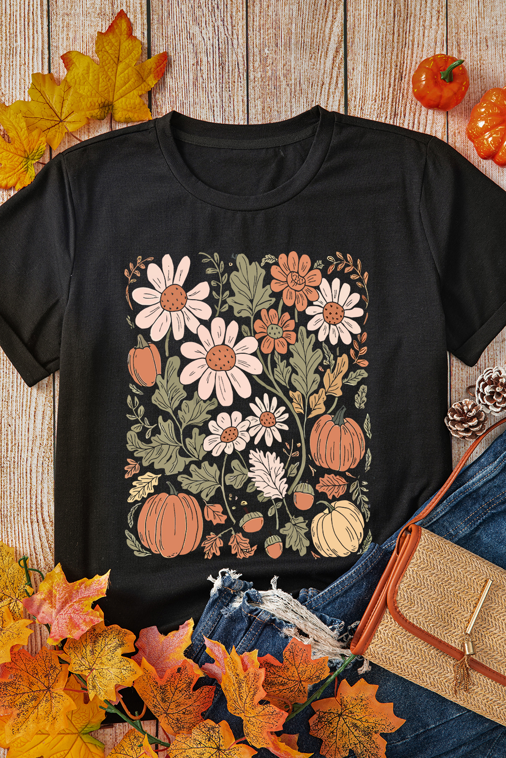 Soft and Lightweight Women's Graphic T-Shirt - Round Neck & Cuffed Sleeves - Detail View 11