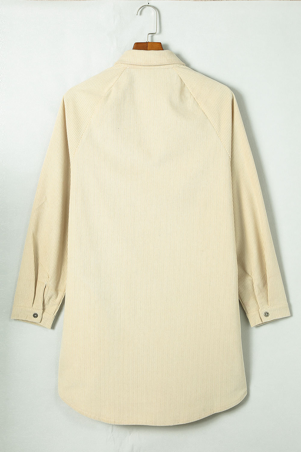 Chic Western-Inspired Shift Dress - Full Button Closure in Cozy Corduroy - Detail View 19