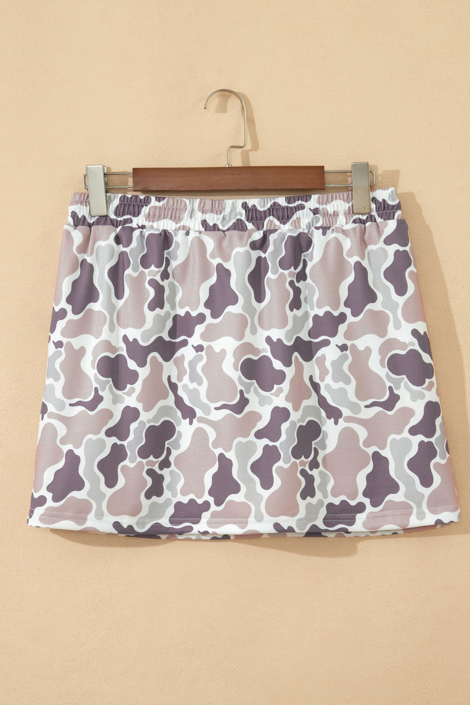 Casual Abstract Camo Skort for Women - Summer High Waist Mini Sheath Skirt with Drawstring - Detail View 5