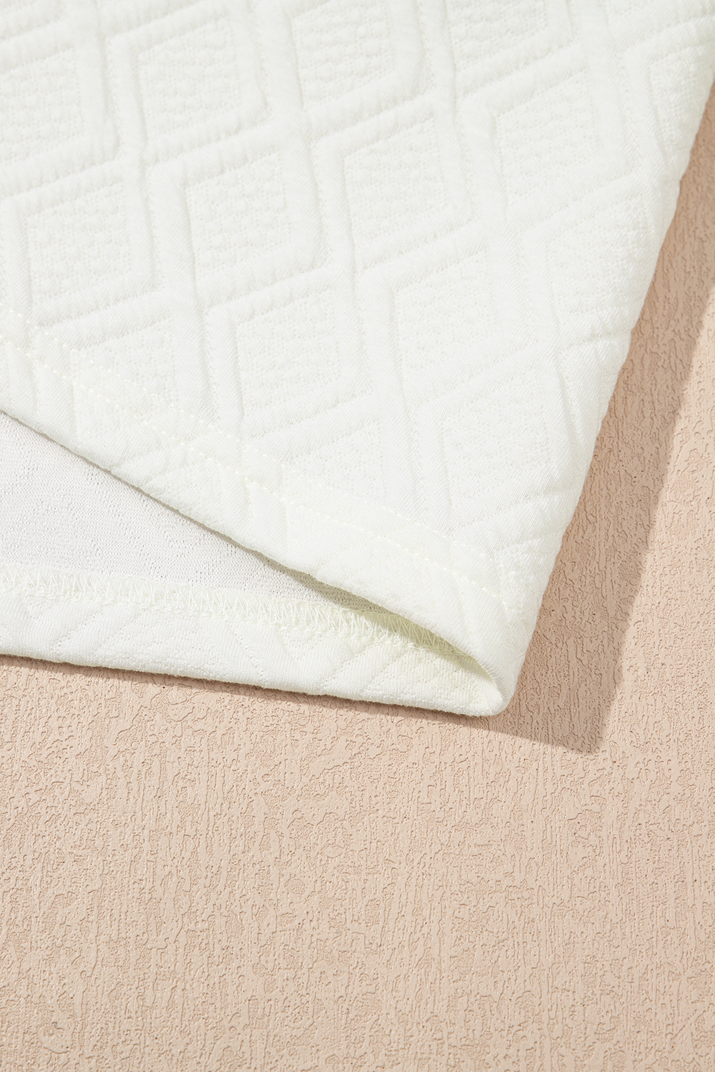 Stylish Shift Fit White Dress - Textured Fabric with Playful Colorblock Accents - Detail View 11