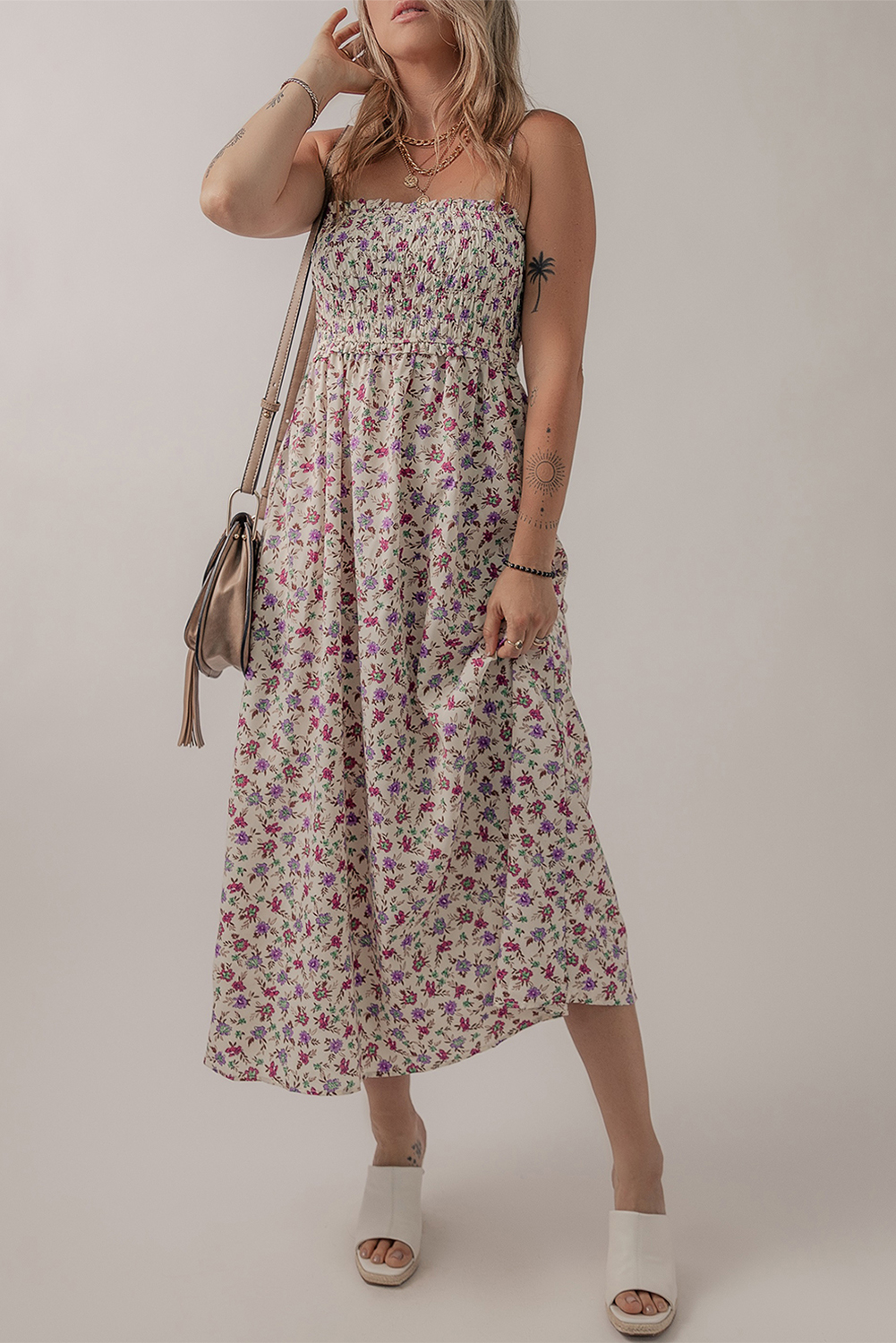 Flattering Sleeveless Multicolour Sundress with Boho Style - Ideal for Daily Wear and Holidays - Detail View 3