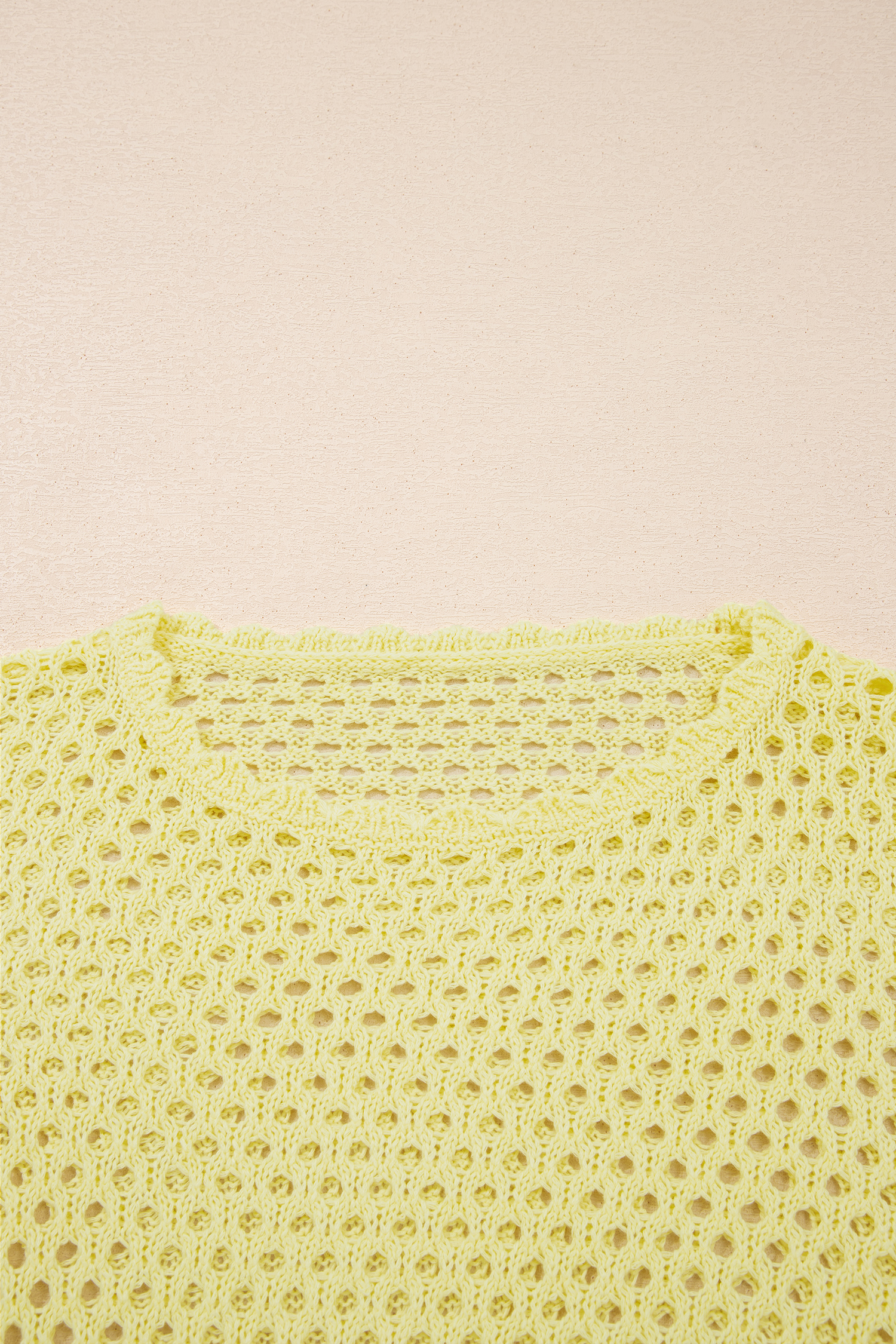 Chic Vanilla Yellow Summer Knit Top for Women – Long Sleeve Crochet Cover Up for Beach and Vacation - Detail View 11
