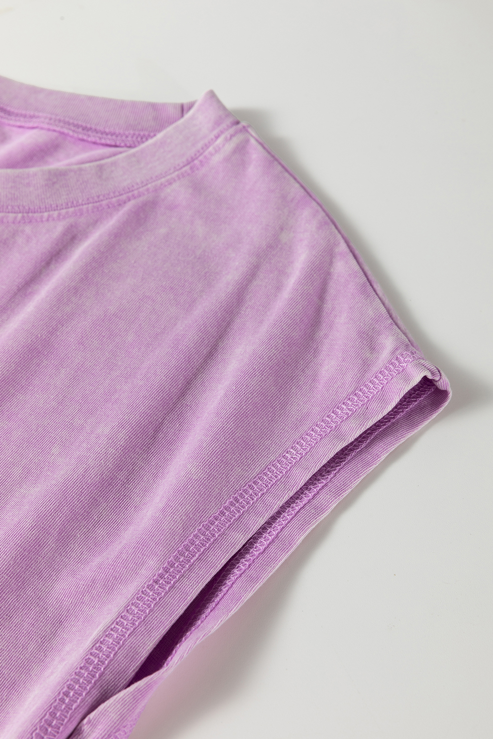 Women's Wisteria Mineral Wash Pocketed T-Shirt Long Dress with Side Slits - Detail View 9