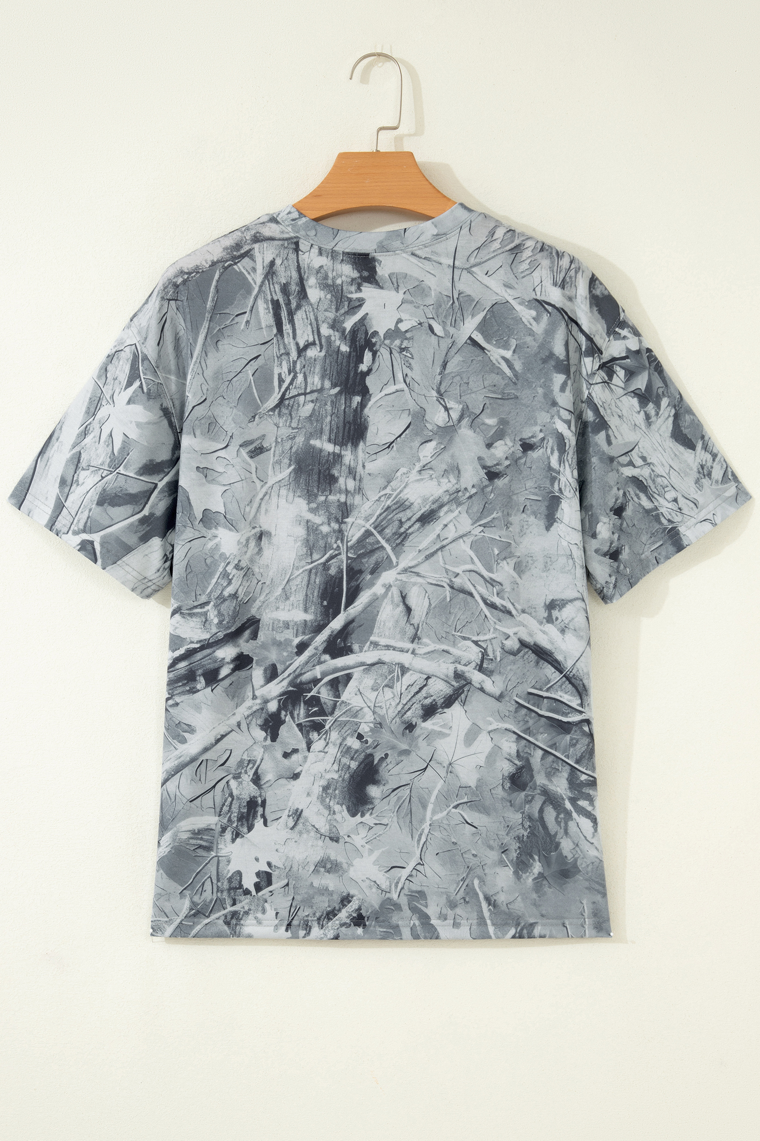 Women's Pink Camo Woodland Letter Print T-Shirt – Casual Short Sleeve Round Neck Shift Tee - Detail View 7