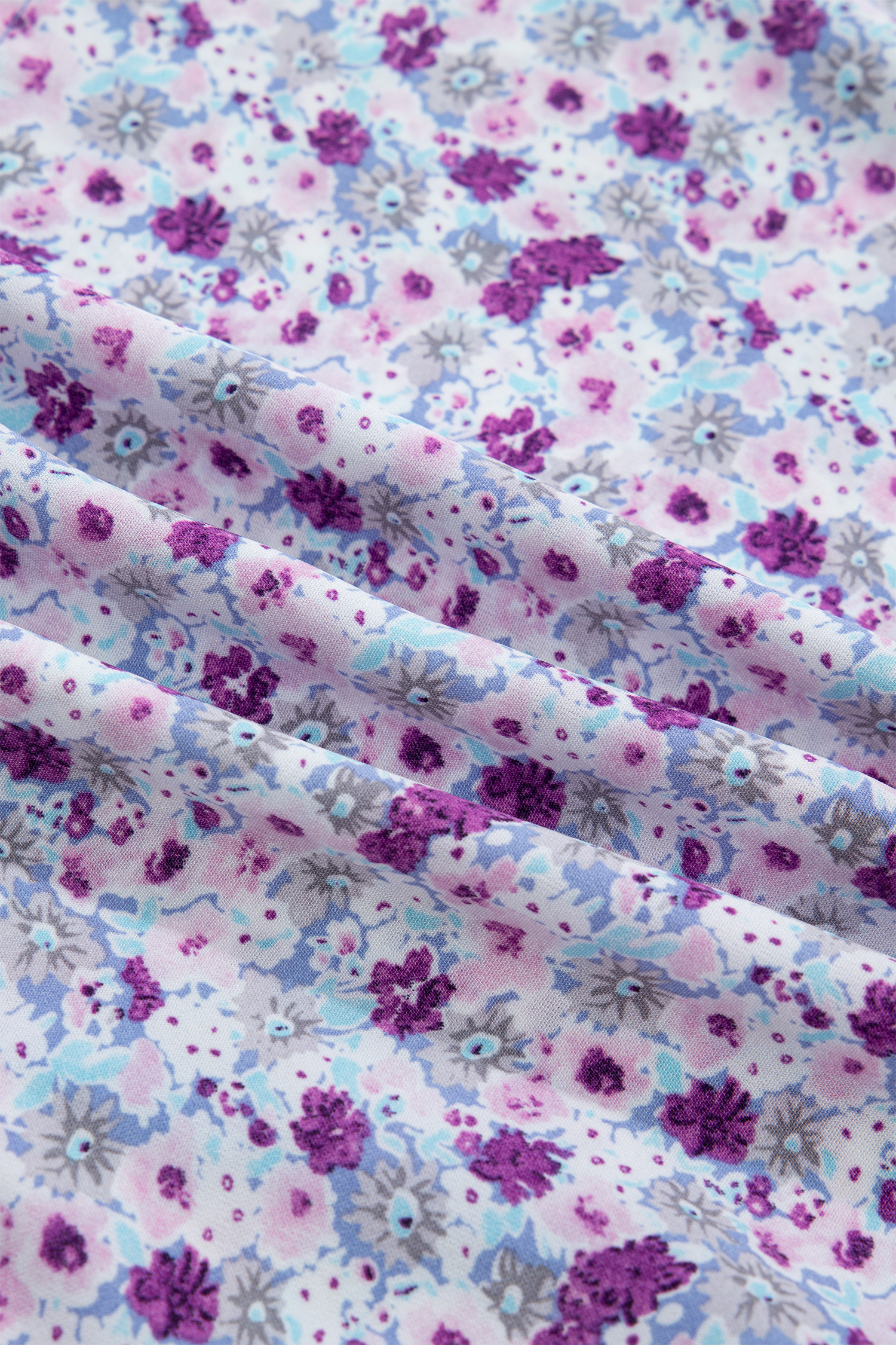 Elegant Floral Smocked Maxi Dress for Women – Purple Square Neck High Waist Dress, Southern Belle Style Summer Gift - Detail View 9