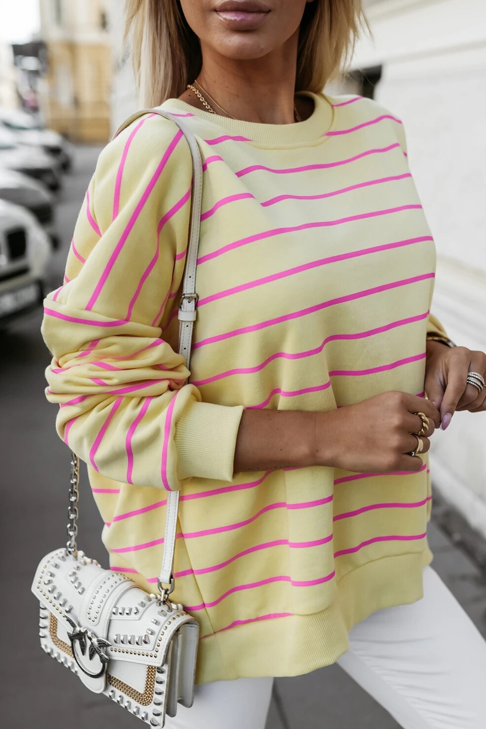 Chic and Comfortable Women's Pullover - Stylish Overlap Back Design - Detail View 3