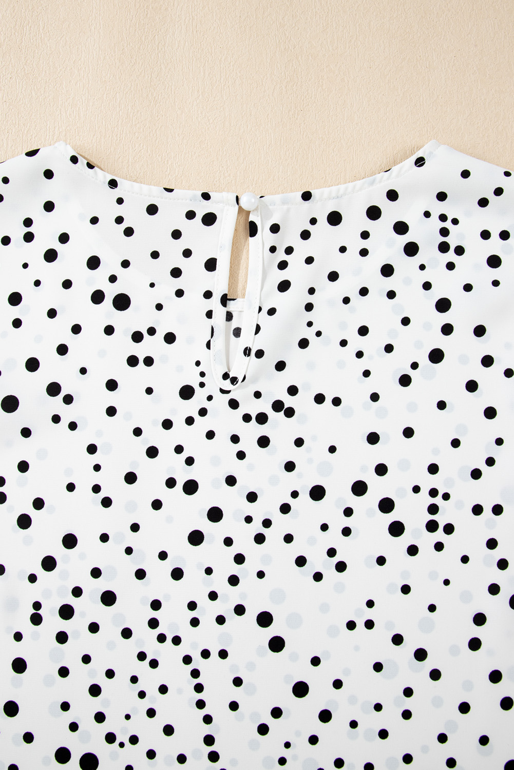 Trendy Women's Blouse with Dalmatian Print and Layered Ruffled Sleeves - Detail View 10