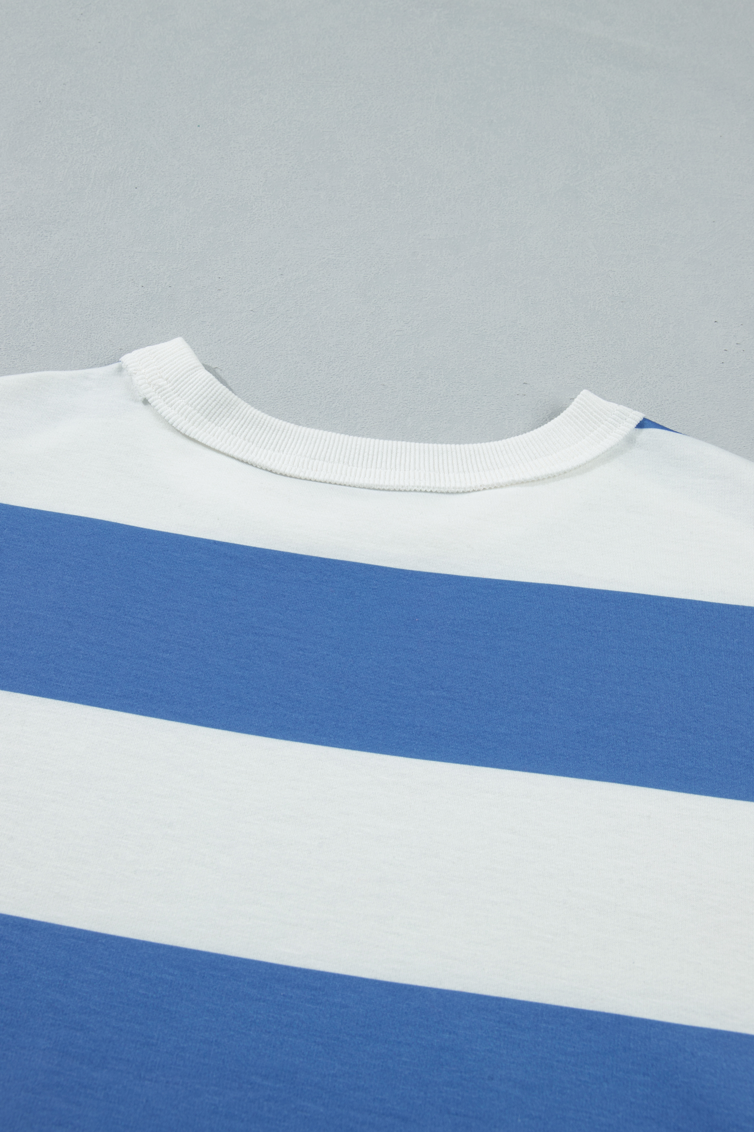 Casual Blue Stripe Shift Dress – Comfortable Summer Tee Dress with Raw Seam for Daily Wear - Detail View 9