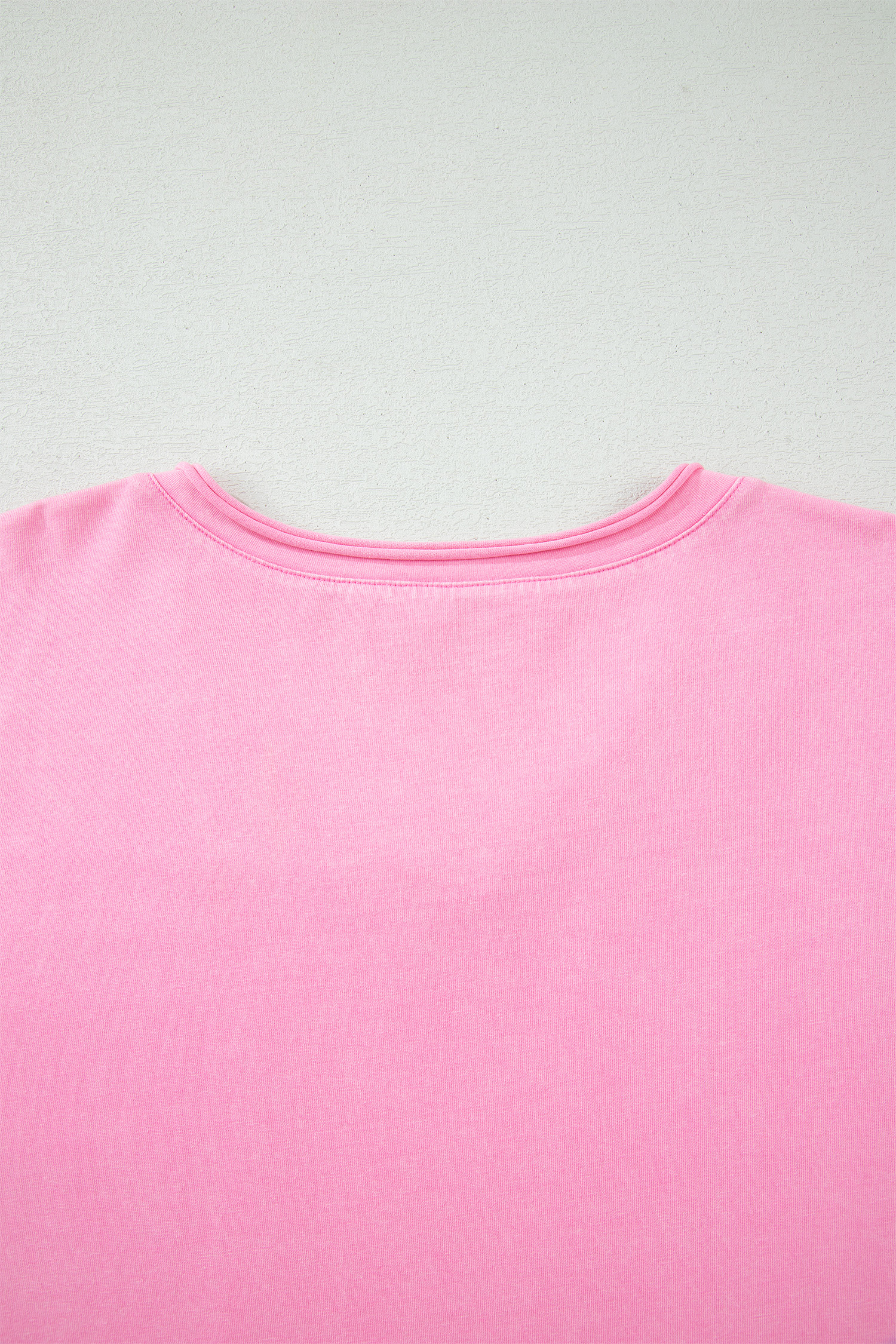 Plus Size Women's Sachet Pink V-Neck Tee – 100% Cotton Short Sleeve Washed Casual T-Shirt for Summer - Detail View 10