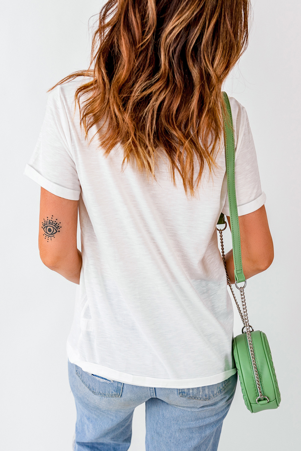 Stylish Women's Round Neck Independence Day Tee - Comfortable Cotton Blend - Detail View 7