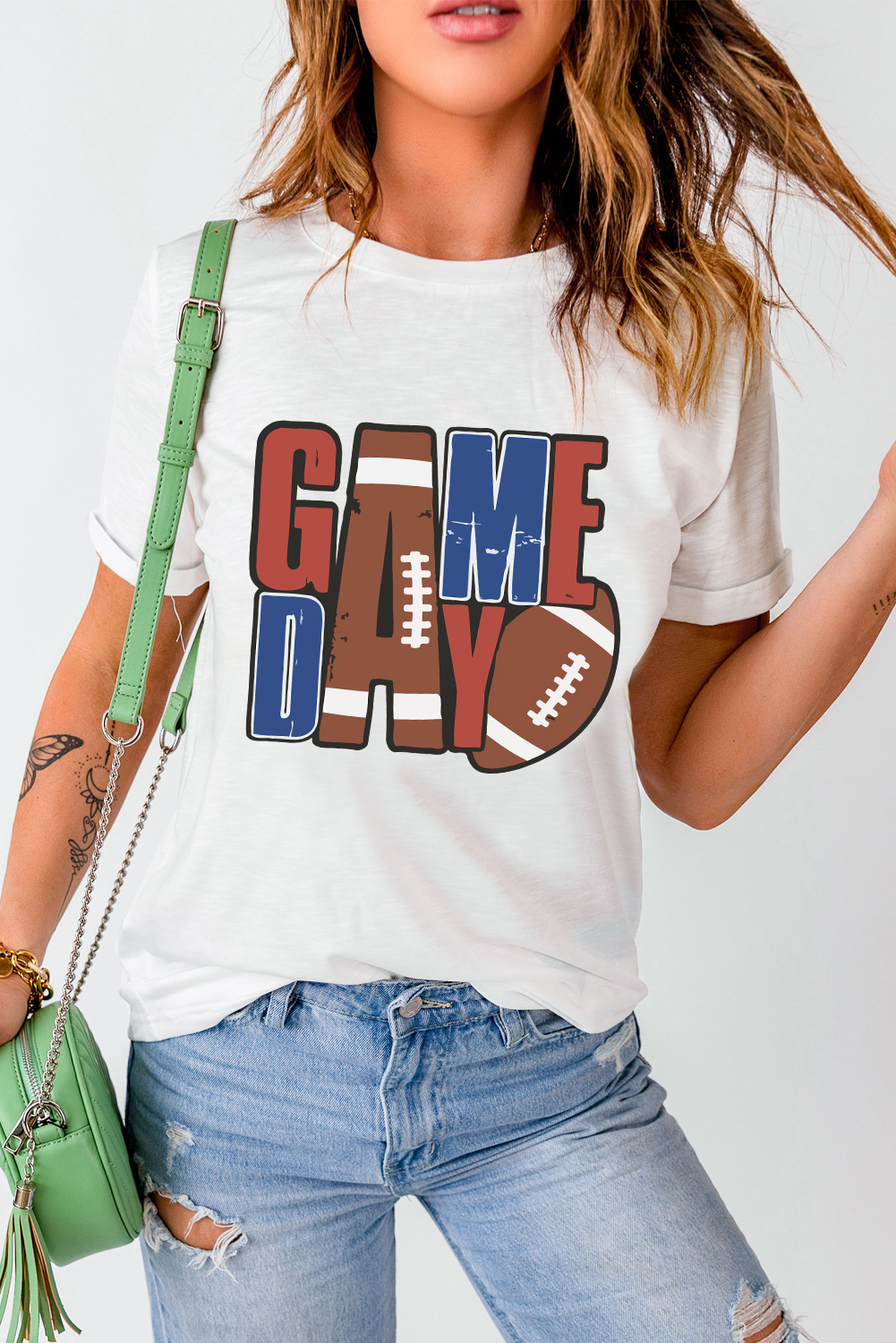 Stylish GAME DAY Graphic Tee for Women - Soft & Comfy Cotton Blend - Detail View 6