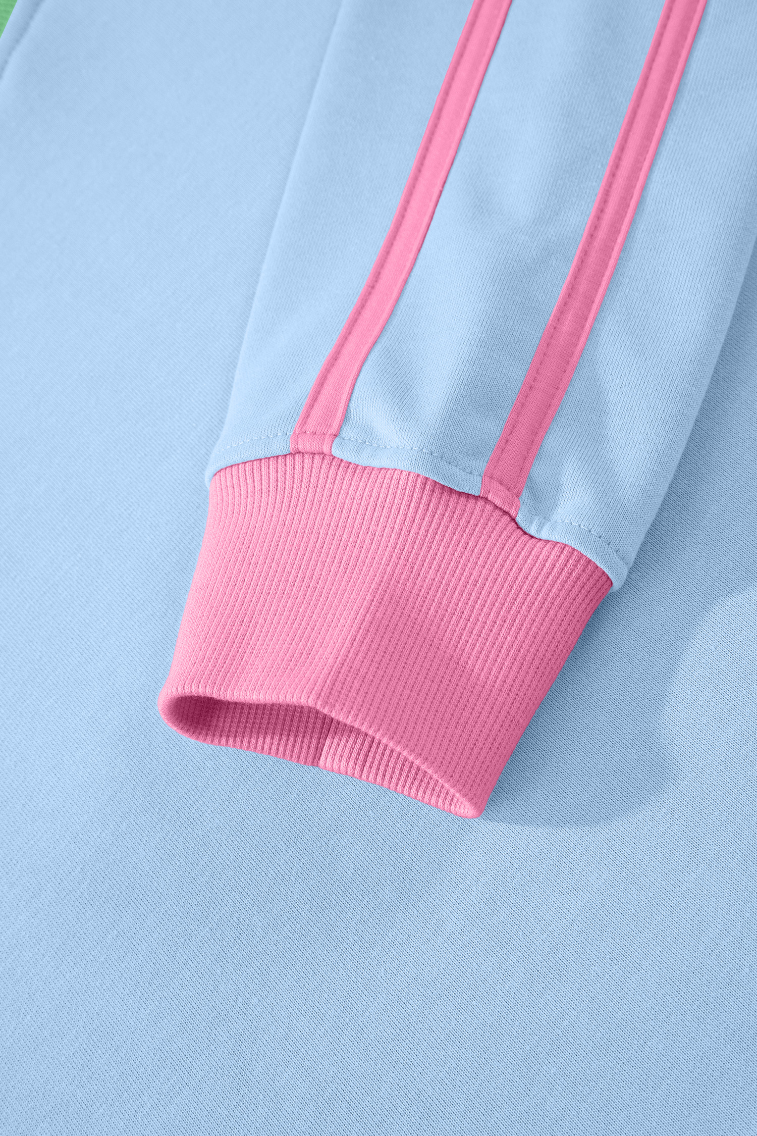 Women's Sky Blue Athleisure Set – Ribbed V-Neck Pullover & High Waist Mini Skort for Sporty Daily Wear - Detail View 13