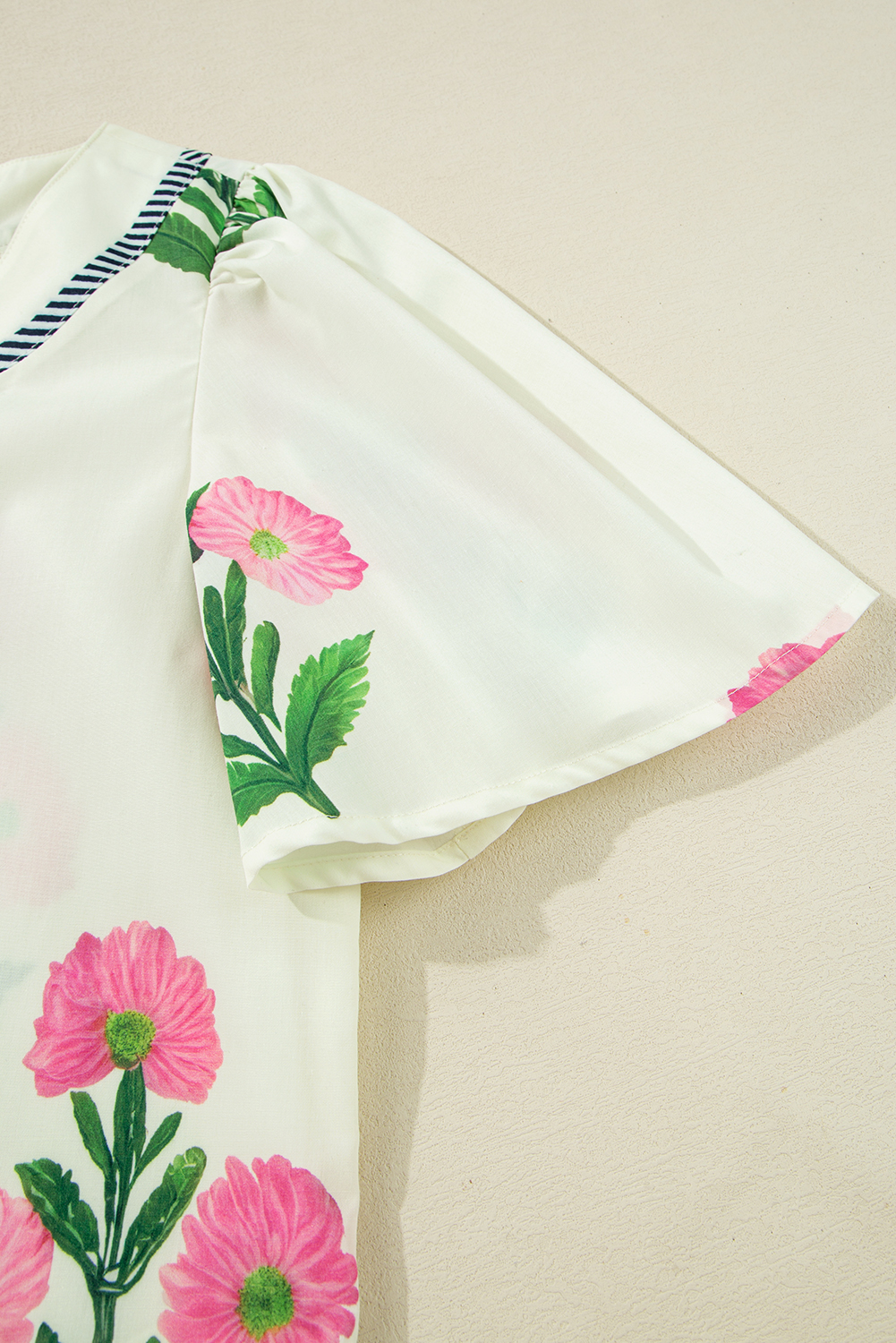 Casual Apricot Mini Dress with Split Neck Design - Perfect for Daily Wear and Vacations - Detail View 11