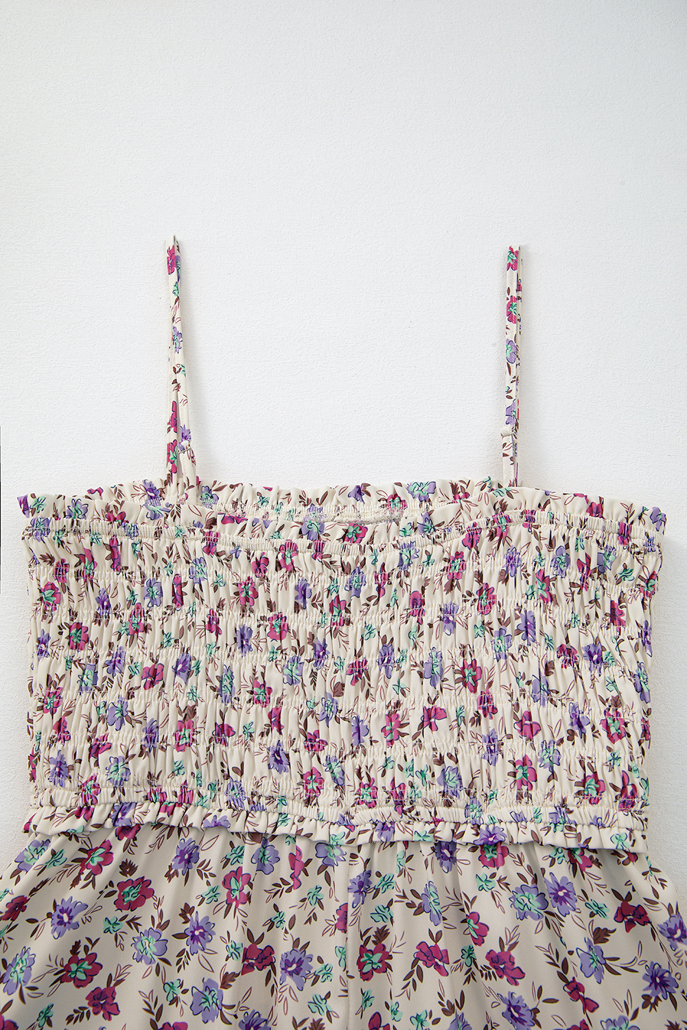 Women's Multicolour Bohemian Ditsy Floral Smocked Fit & Flare Sundress for Summer - Detail View 9