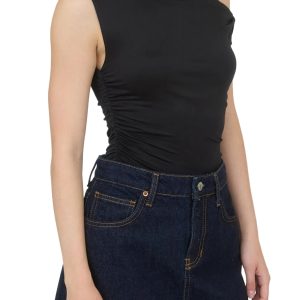Women's Asymmetric Neck Tank Top – Sleeveless Off the Shoulder Slim Fit Shirt for Night Out - Main View