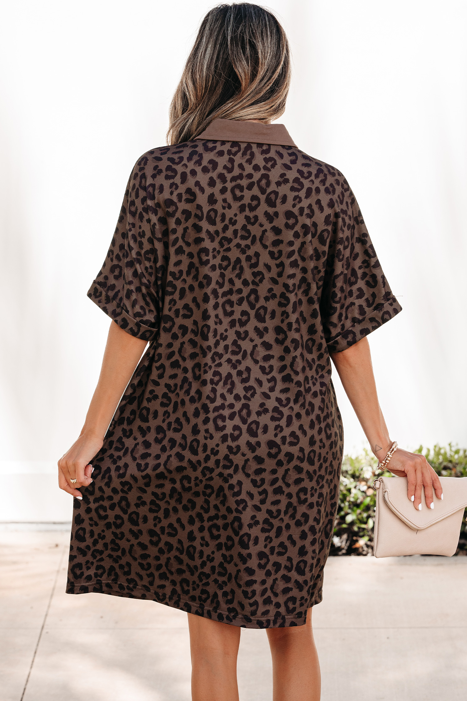 Stylish Leopard Print Mini Dress – Short Sleeve Casual Shift Dress for Women, Essential Summer Vacation Outfit - Detail View 15