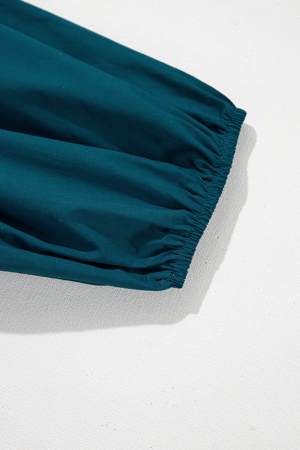 Women's Blue Sapphire Colorblock Split V Neck Puff Sleeve Mini Dress - Detail View 9