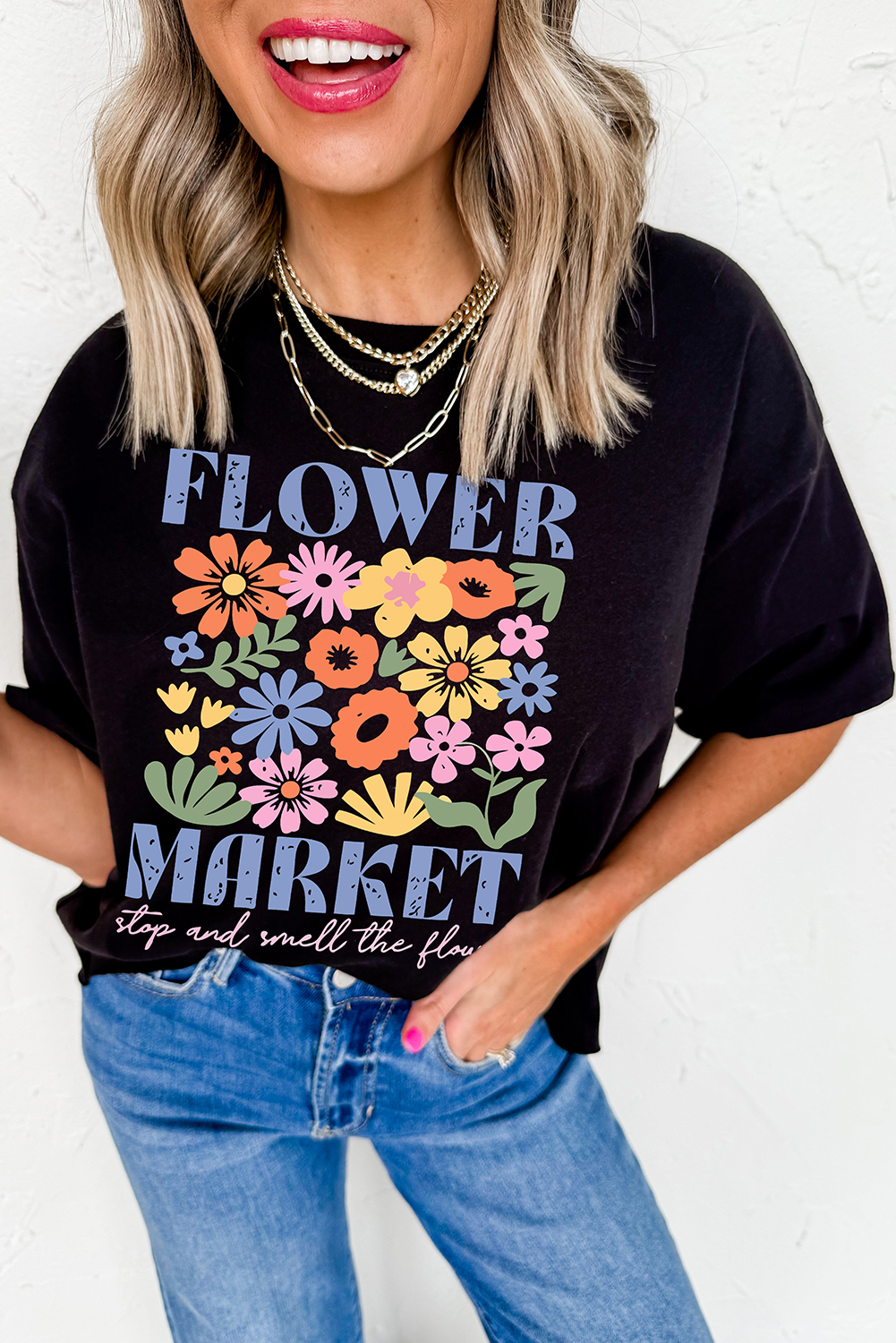 Relaxed Fit Cotton Blend T-Shirt with Round Neck - Ideal for Daily Wear - Detail View 3