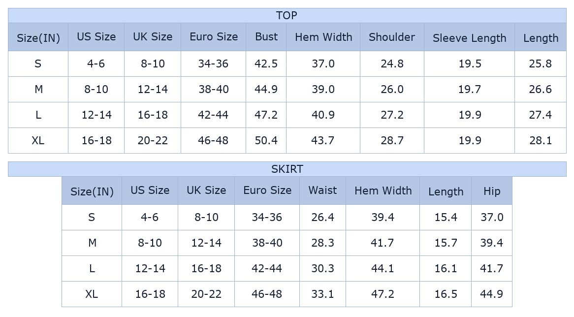Women's Sky Blue Athleisure Set – Ribbed V-Neck Pullover & High Waist Mini Skort for Sporty Daily Wear - Size Chart & Details