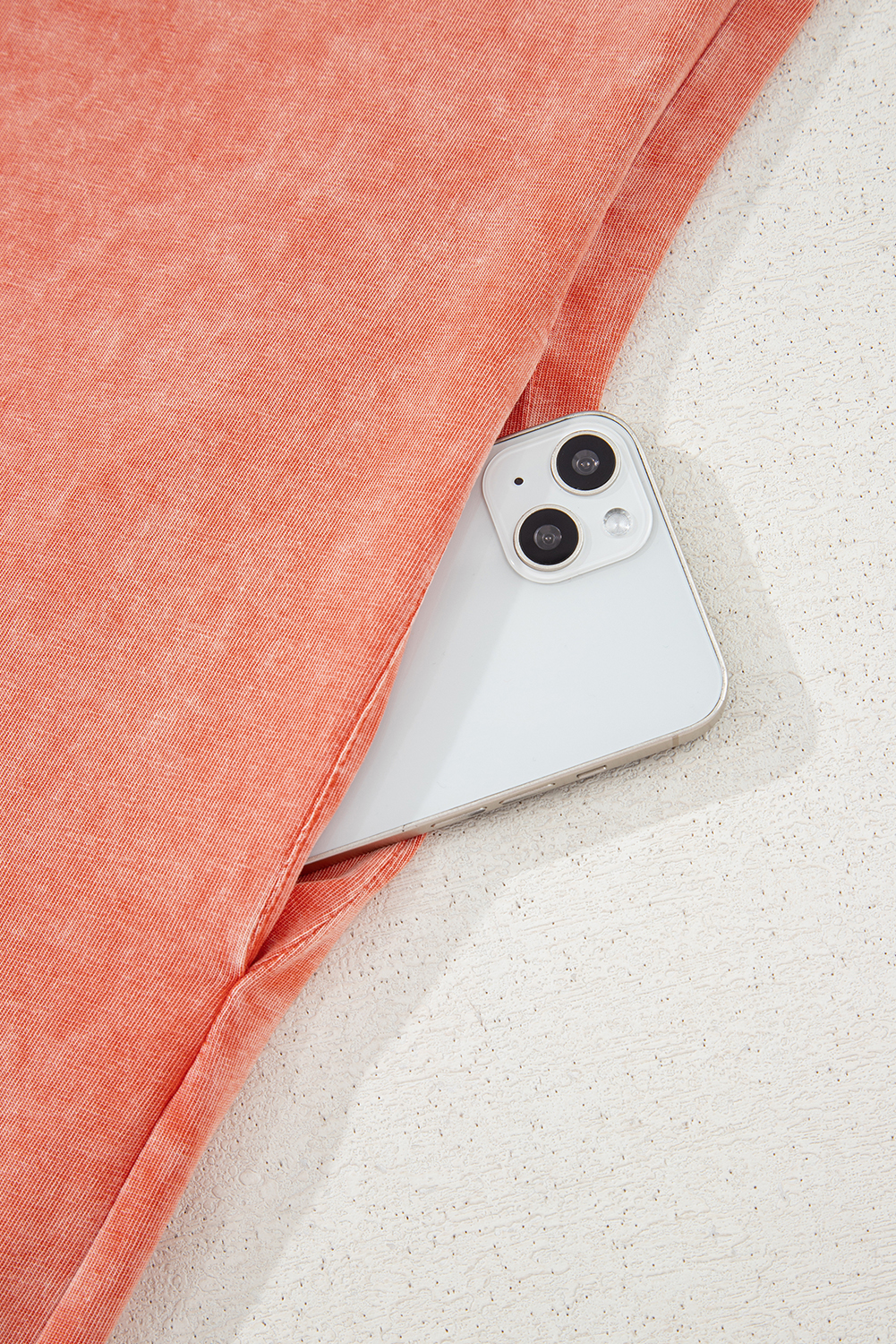 Versatile Everyday Wear: Women's Solid Color Long Dress in Carrot Mineral Wash - Detail View 11