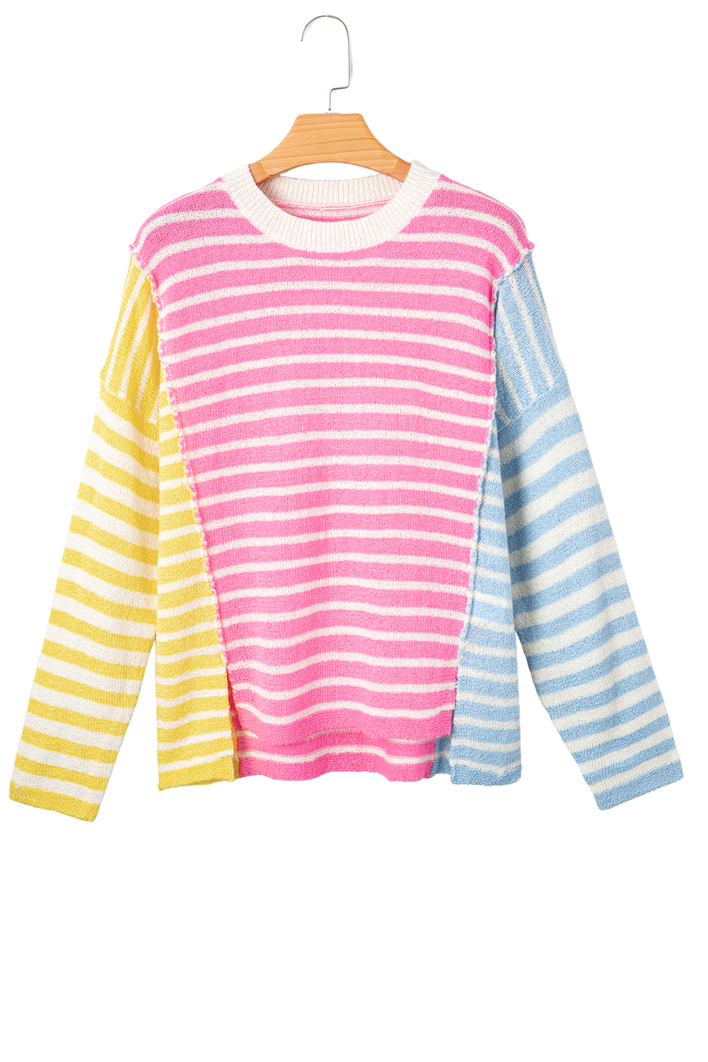Stylish and Comfortable Women's Patchwork Sweater with Color Block Design and Long Sleeves - Detail View 14