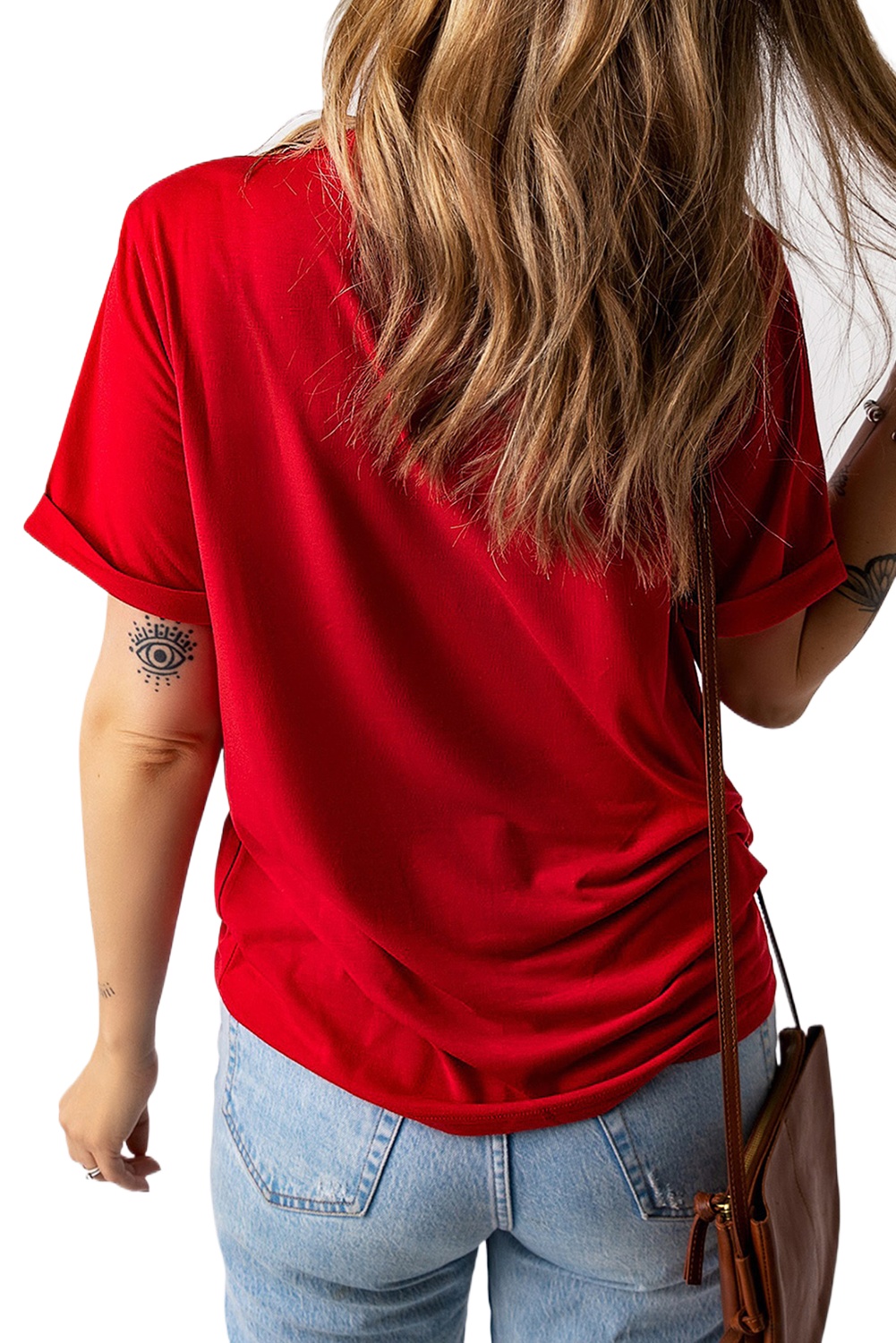 Women's Red PARTY in the USA Printed Independence Day T-Shirt - Celebrate Freedom - Main View