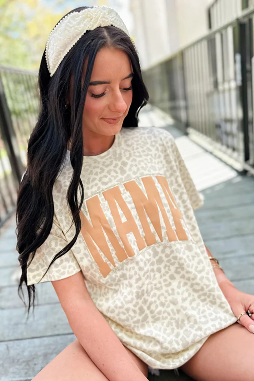 Stylish Leopard Print MAMA Tee - Perfect for Summer Outings and Lounging - Detail View 14