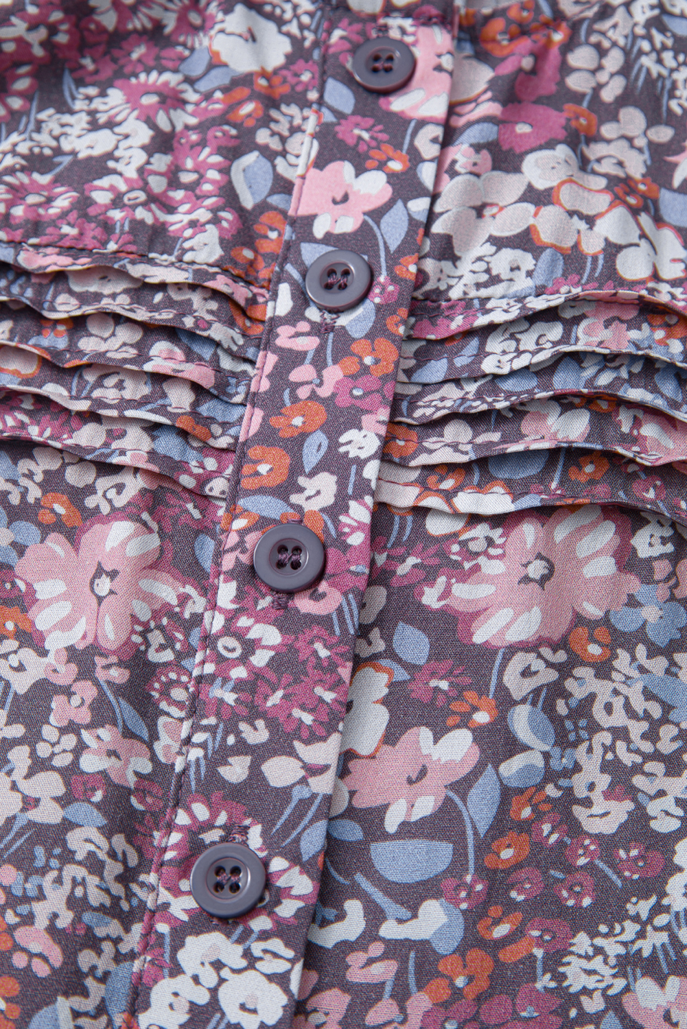 Chic Floral Print Sleeveless Tank Top with U Neck Design and Button Detail - Detail View 10