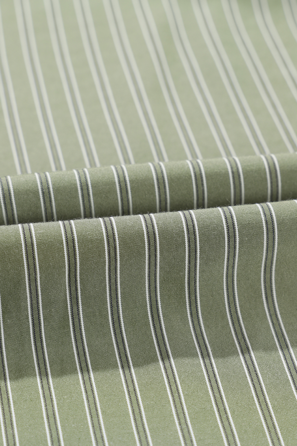 Women's Shirt, Green Stripe, Button Up, Oversized, Casual, Long Sleeve, Tunic, Trendy, Daily Wear, Versatile Style, Fall Fashion, Comfortable, Blouses & Shirts, Chic Design - Detail View 16