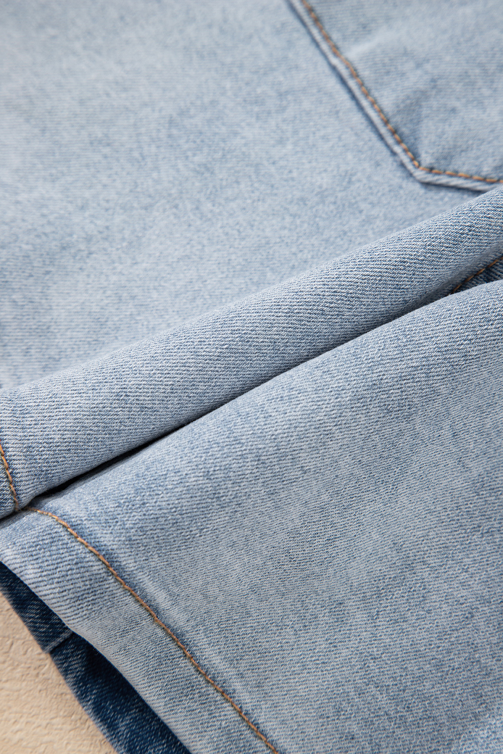 Versatile High Rise Denim Shorts for Women - Breathable and Elastic Fabric - Detail View 14