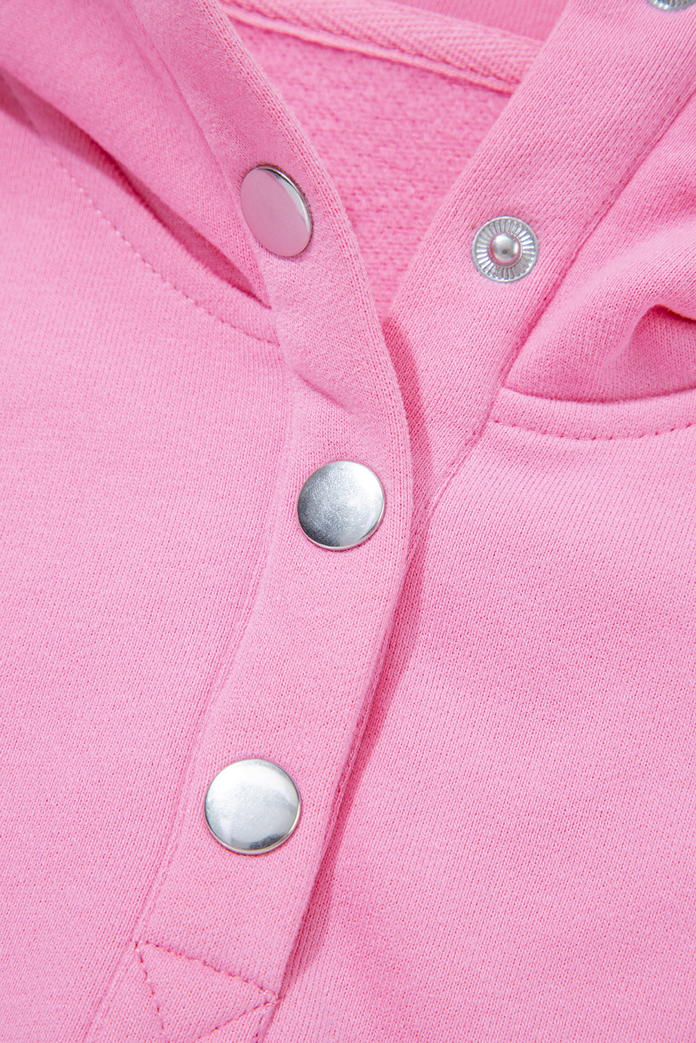 Fashionable Round Neck Pullover Top with Snap Button Detail - Perfect for Daily Wear - Detail View 7