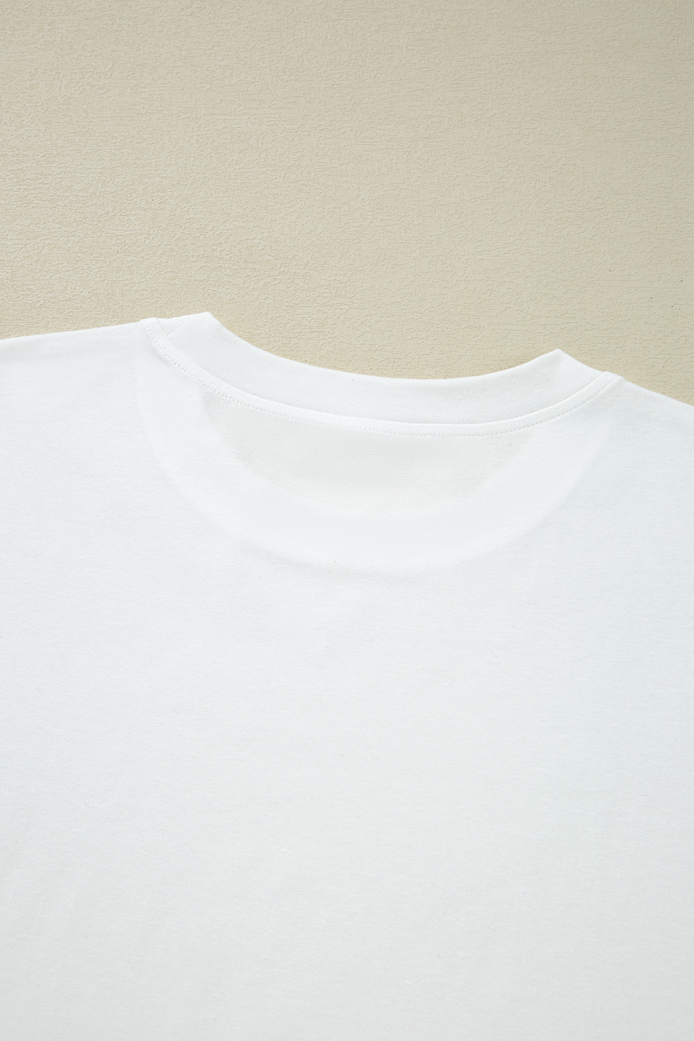 Women's T-Shirt, White Lace, Long Sleeve, Drop Shoulder, Casual, Comfortable, Cotton Blend, Daily Wear, Spring Fashion, Versatile Top, Modern Style, Elegant Design, Shift Silhouette, Patchwork Detail - Detail View 8
