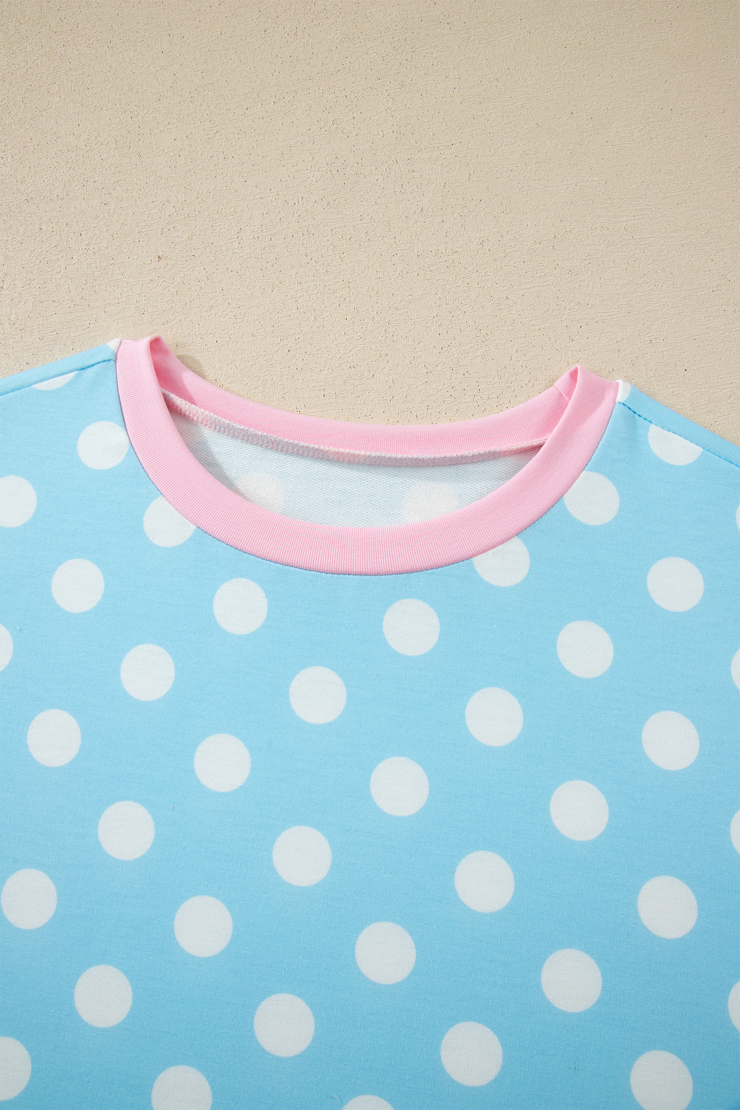 Women's Summer Polka Dot Two-Piece Outfit – Casual Short Sleeve Top and Pants Set, Stylish Gift for Her - Detail View 6