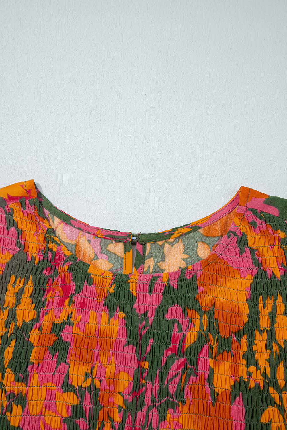 Casual Bohemian Style Smocked Bodice Dress - Flowy, Comfortable, and Perfect for Daily Wear - Detail View 11