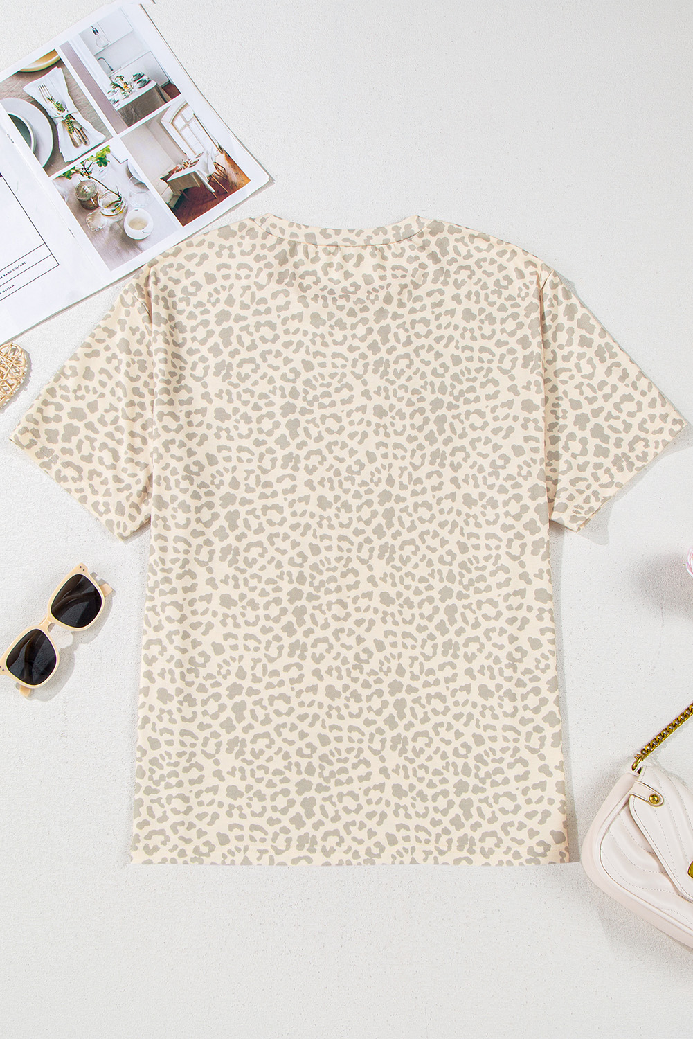 Women's Tee, Yellow T-Shirt, MAMA Letter Graphic, Leopard Print, Loose Fit, Casual Style, Short Sleeve, Round Neck, Summer Wear, Everyday Fashion, Comfortable, Relaxed Fit, Beachwear, Outdoor, Daily Use, Tops & Tees - Detail View 16
