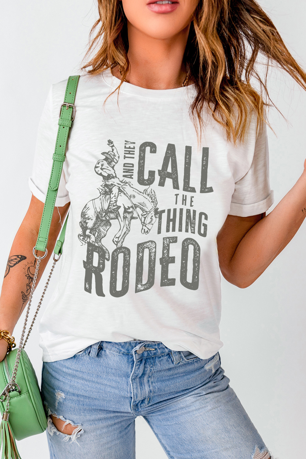 Soft Lightweight Cotton Blend T-Shirt - Fun Rodeo Slogan for Daily Wear - Detail View 7