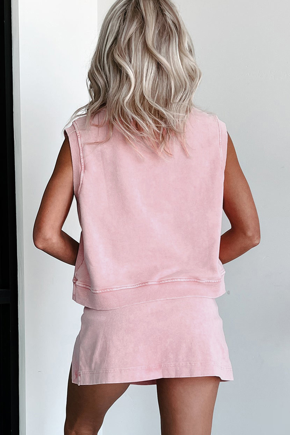 Patriotic Light Pink Graphic Tank with Matching Skorts - Perfect for Independence Day - Detail View 2