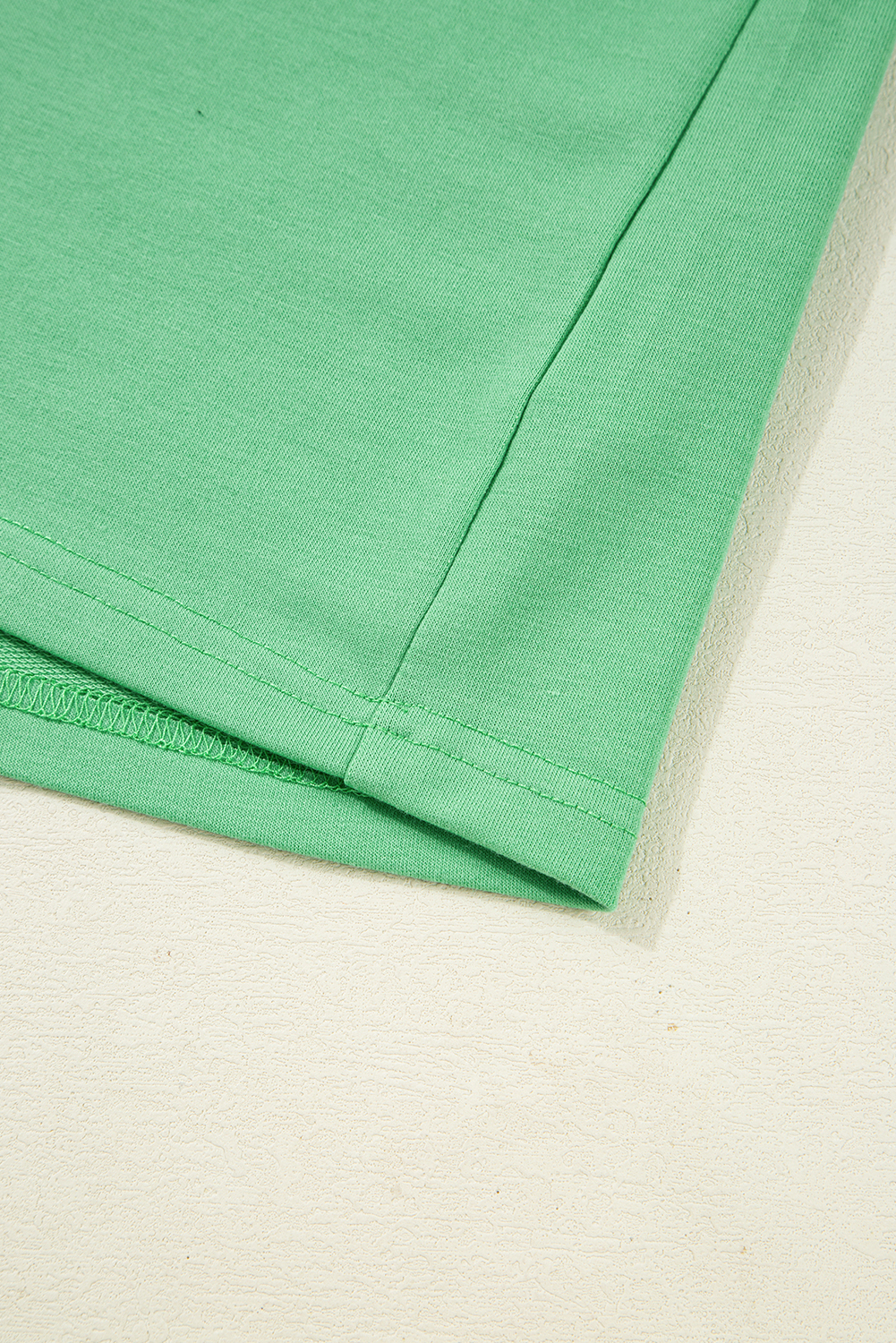 Stylish Women's Plus Size Mint Green Casual Set - V Neck Tee and Drawstring Shorts - Detail View 14
