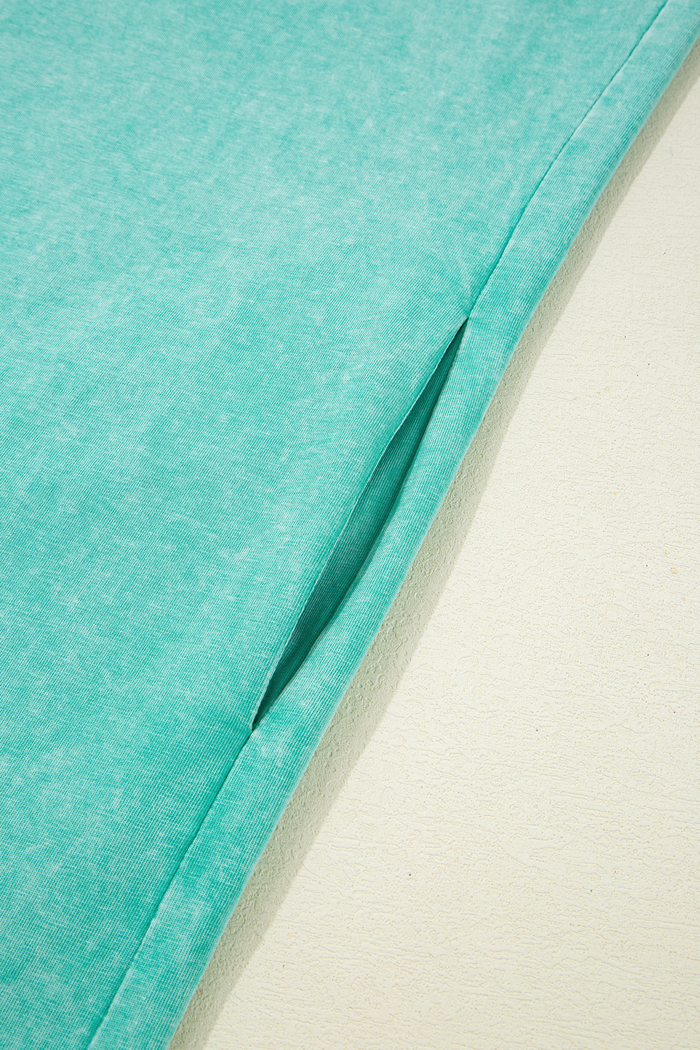 Chic and Casual Sleeveless T-Shirt Dress - Clearly Aqua Color with Pockets - Detail View 10