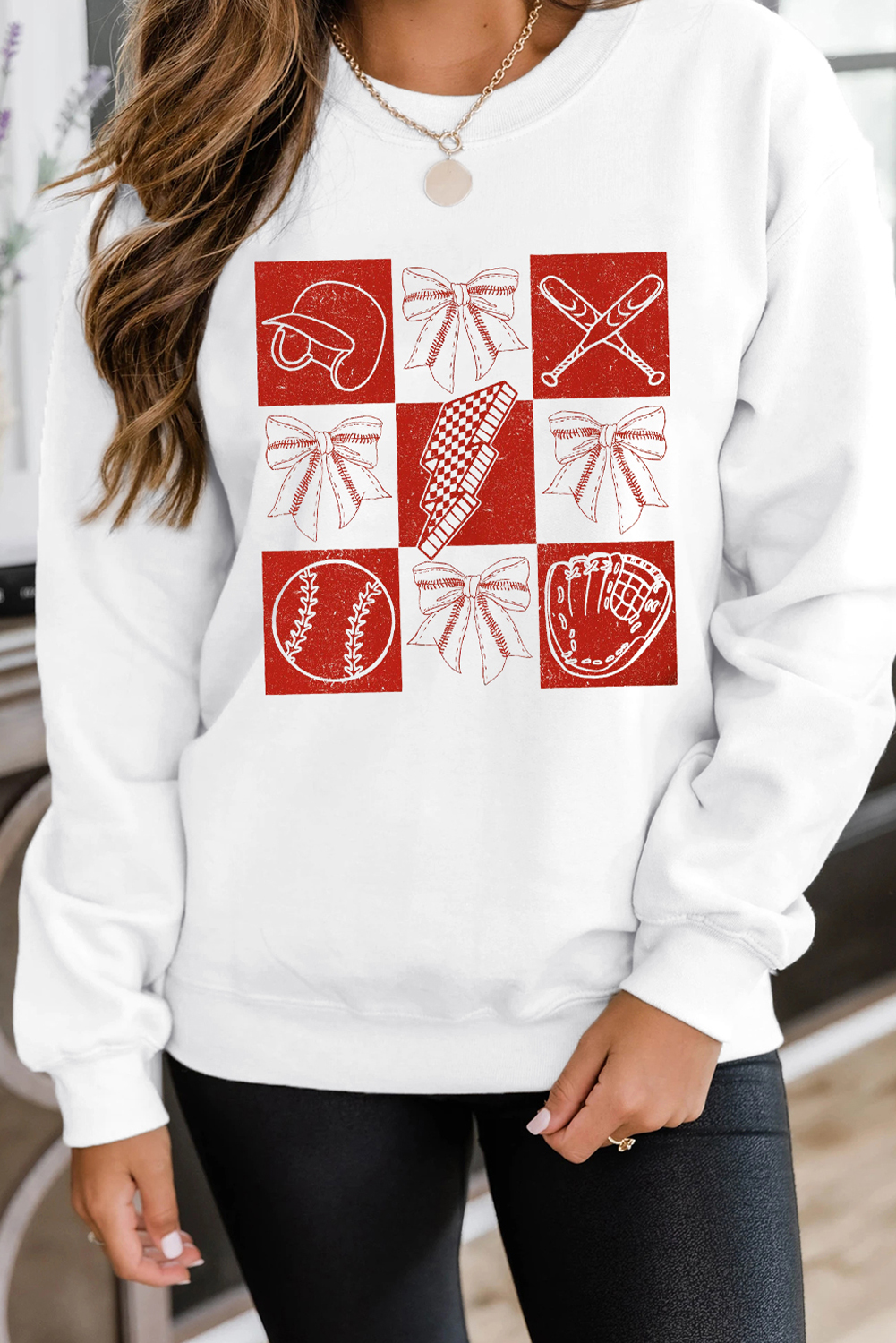 Stylish Cotton Blend Graphic Sweatshirt - Perfect for Game Day - Detail View 2