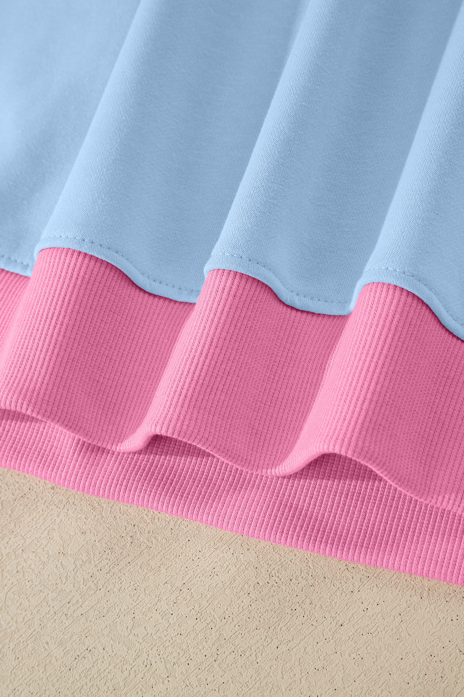 Trendy Women's 2-Piece Skort Set – Sky Blue Patchwork Pullover & High Waist Mini Skort for Athleisure Style - Detail View 15