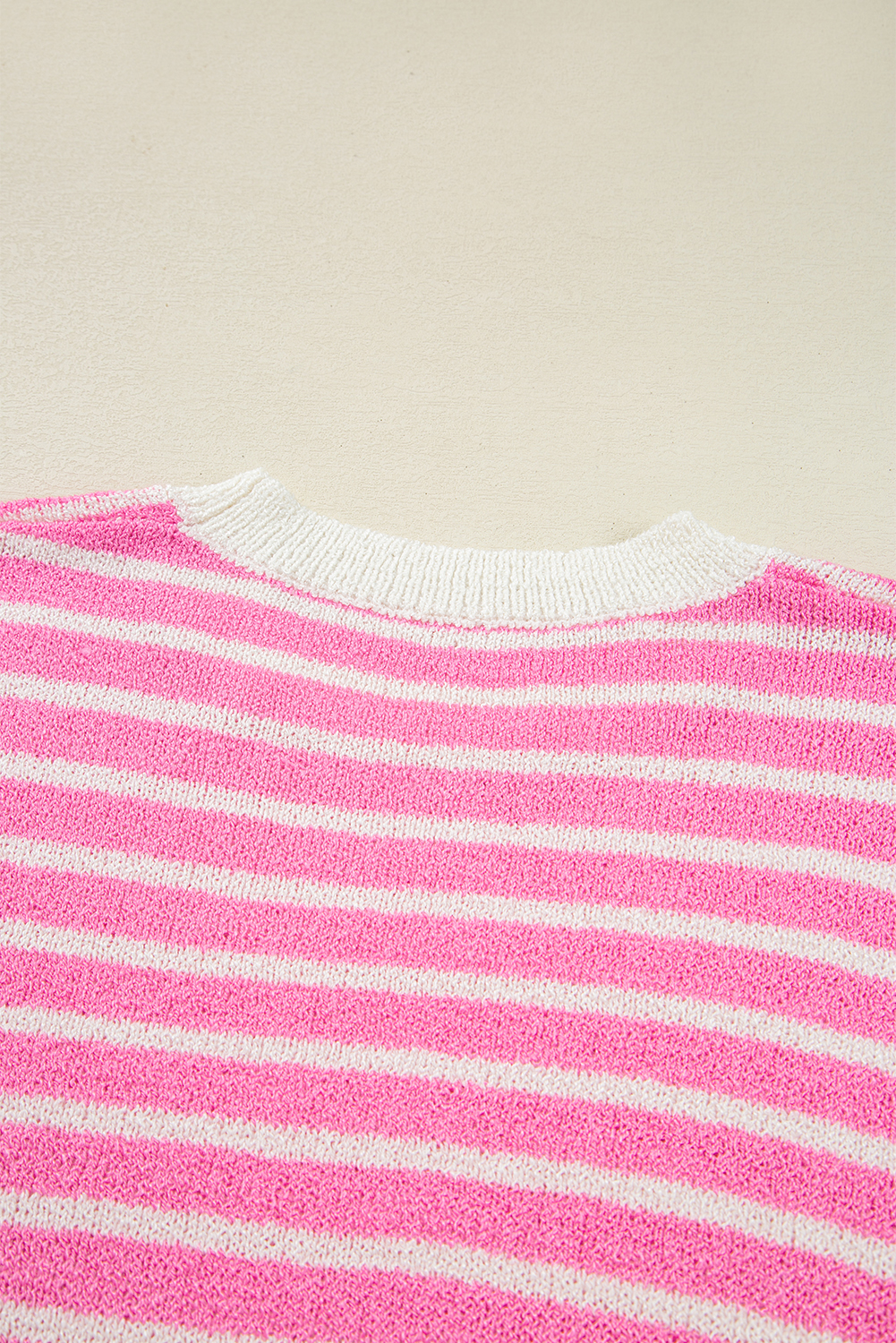 Women's Multicolour Color Block Striped Dolman Sleeve Slit Sweater - Cozy Casual Pullover for Fall - Detail View 9