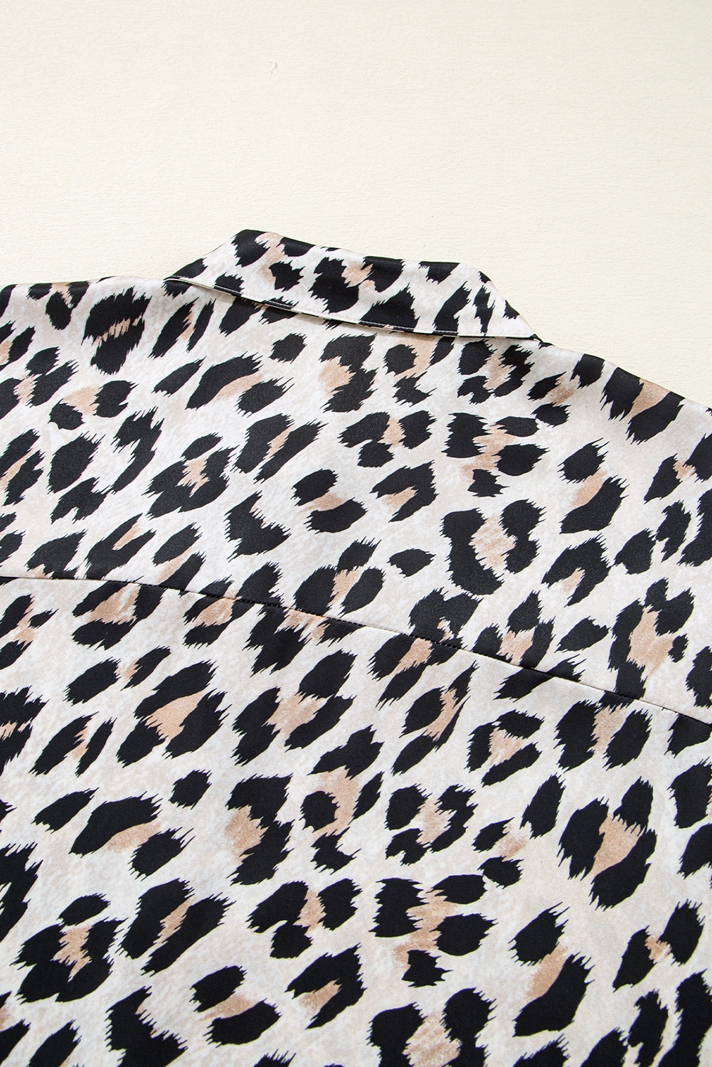 Women's Shirt, Beige Leopard Print, 3/4 Sleeve, Buttoned Shirt, Loose Fit, Casual Style, Lightweight Fabric, Western Style, Daily Wear, Summer Fashion, Soft Material, Trendy Tops, Blouses & Shirts - Detail View 20