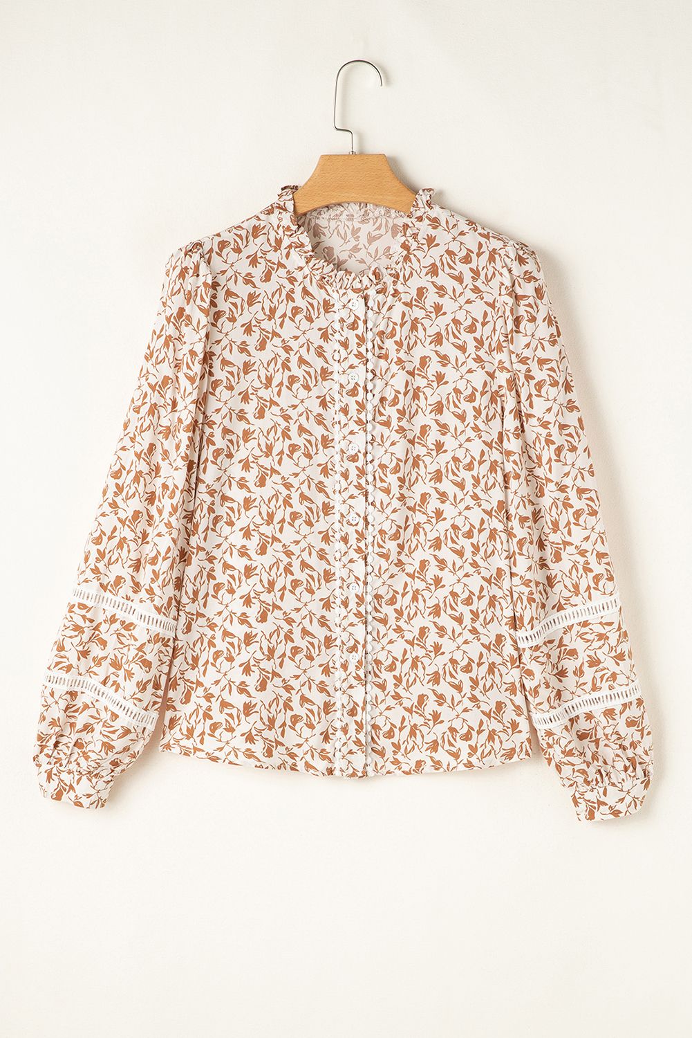 Chic Casual V Neck Blouse with Puff Sleeves - Perfect for Daily Wear - Detail View 3